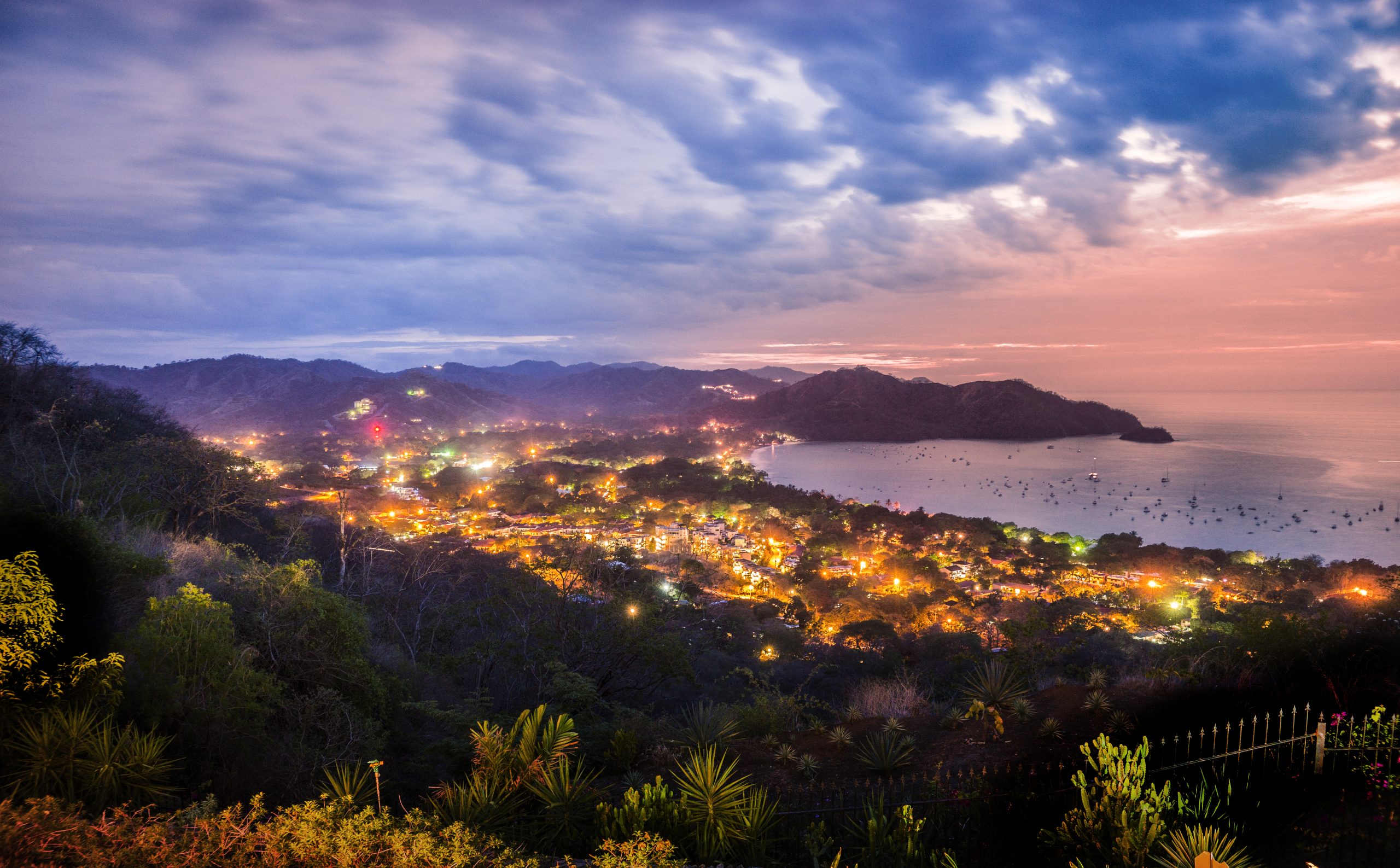 Beaches of Coco, Guanacaste, Costa Rica at dusk